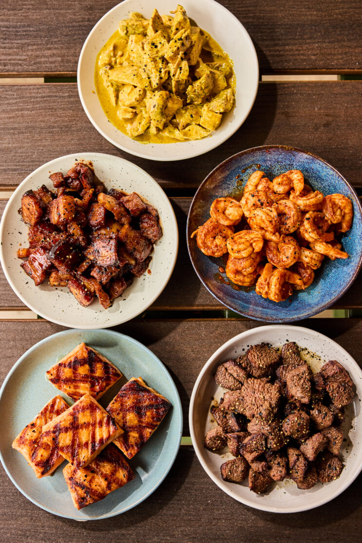 steak, chicken, shrimp for family style catering